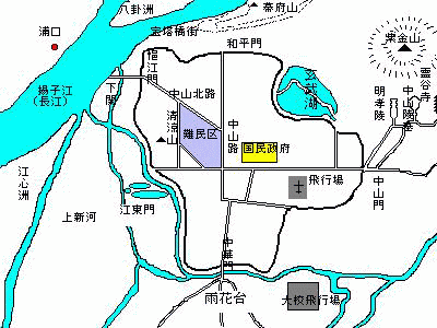 南京市、南京城の略図